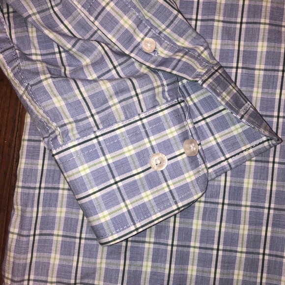 Haggar blue & green plaid button down shirt Large - Picture 3 of 5